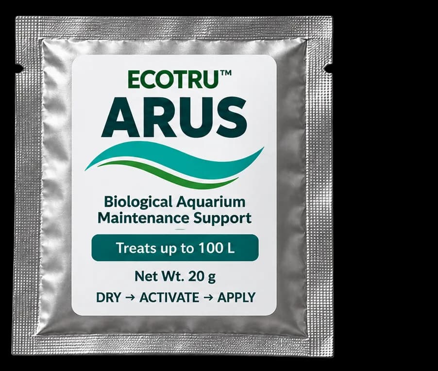 Front of the Ecotru Arus 20 g sachet